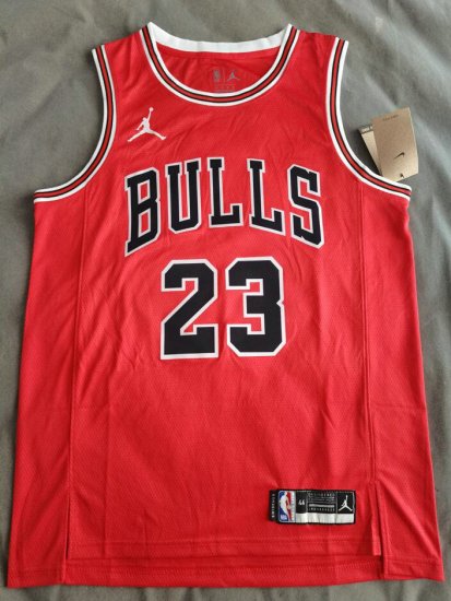 NBA 23 Jordan Bulls Maillot Rouge avec stripe AJ logo